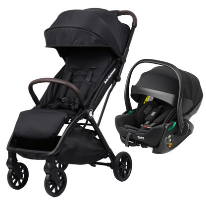 Pre-order Newborn Pram & Capsule – FlexGo Auto Folding Stroller with Reclining Capsule (Black)