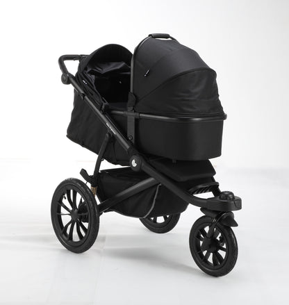 Pre-order Hill All Terrain Jogging Baby Stroller with Carrycot and Reclining Car Seat (Black）