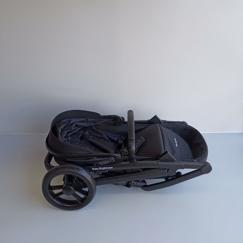 Newborn Pram – Palms 1+ Stroller with Bassinet and Car Seat (Black)