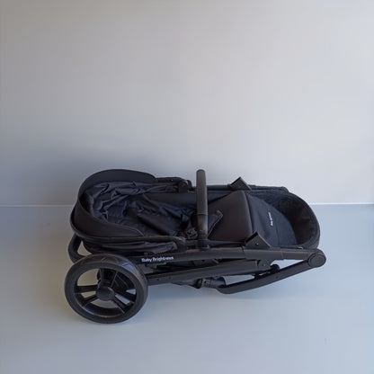 Newborn Pram – Palms 1+ Stroller with Bassinet and Car Seat (Black)