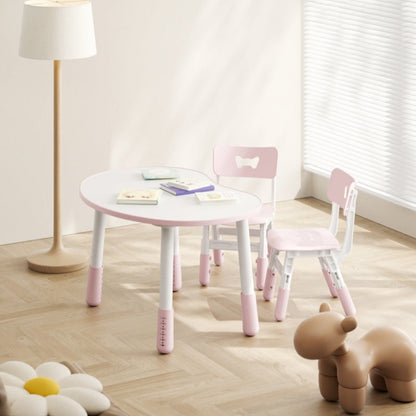 Height Adjustable Peanut Table with 2 Chairs Pink