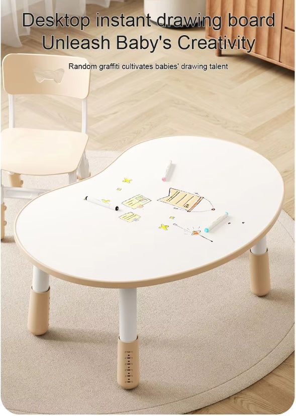 Height Adjustable Peanut Table with 2 Chairs Pink - image 6