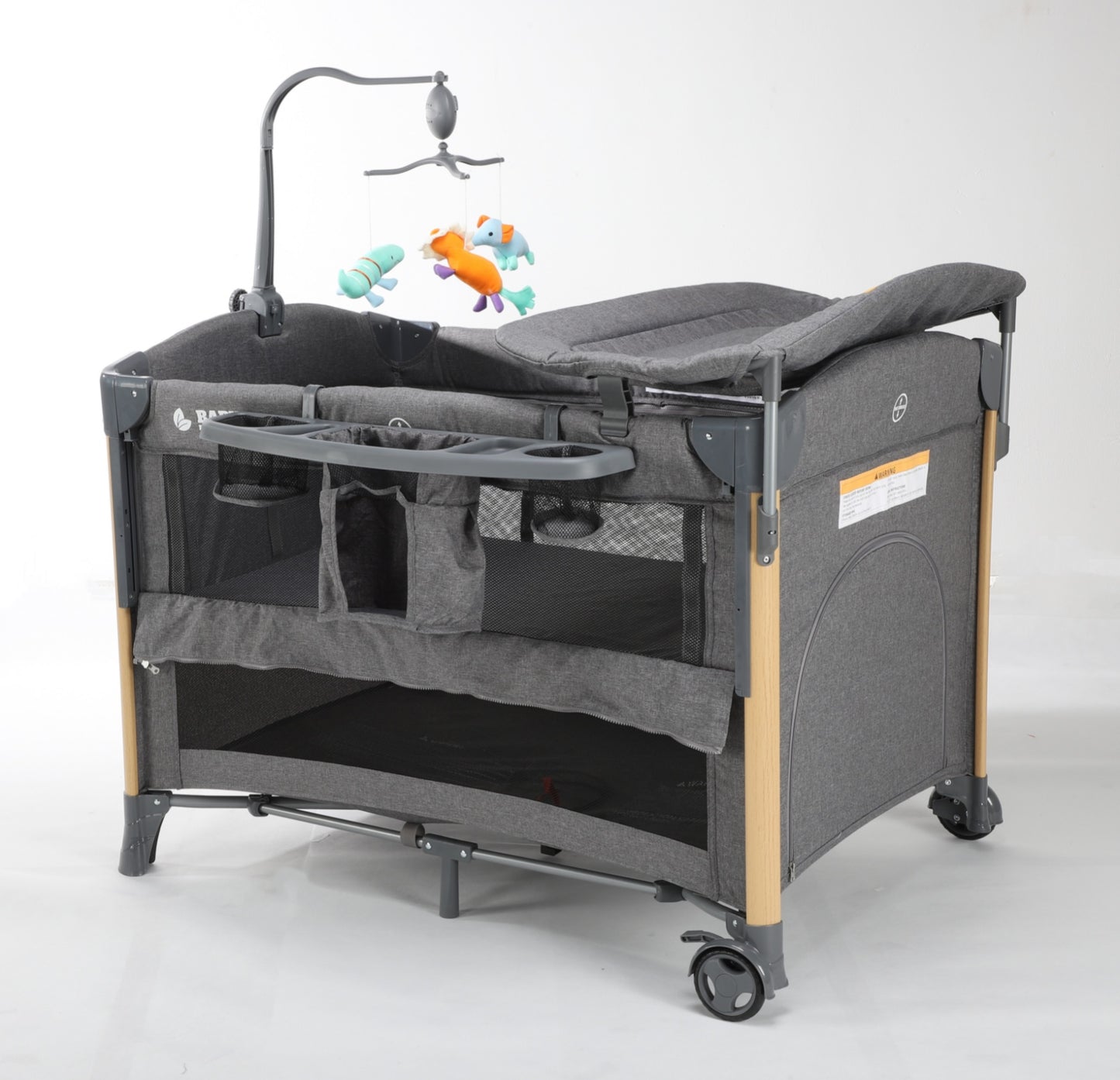 Baby Brightness 4 in 1  Baby Portacot Grey