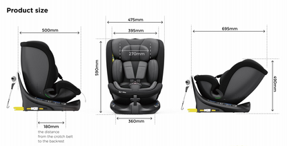 360° Rotating Baby Car Seat – Baby Brightness ProtecMax Pink