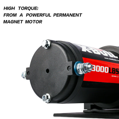X-BULL Electric Winch Boat 3000LBS 12V Synthetic Rope Wireless Remote ATV UTV