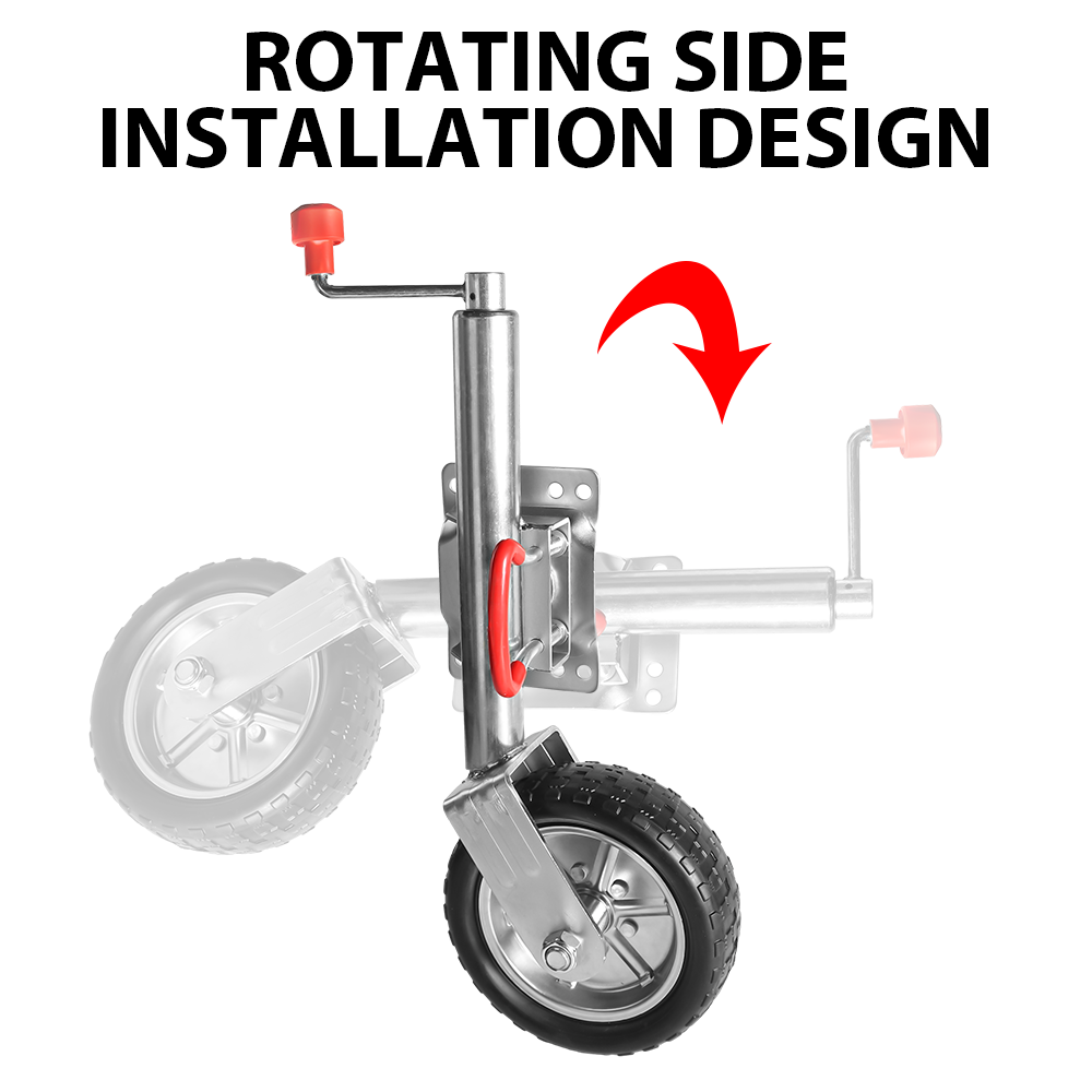 10'' Jockey Wheel 900kg 2000LBS Swing Up Solid Caravan Trailer Boat Heavy Duty