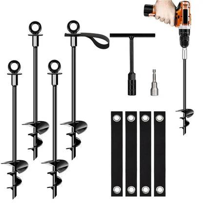 Heavy-Duty Ground Anchors with Straps (Pack of 4)