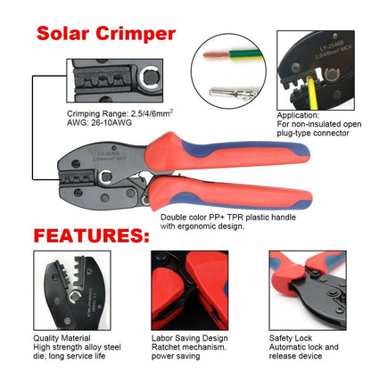Solar Crimper MC4 PV Crimping Pliers Cable Terminals Tool Panel Cable Connector