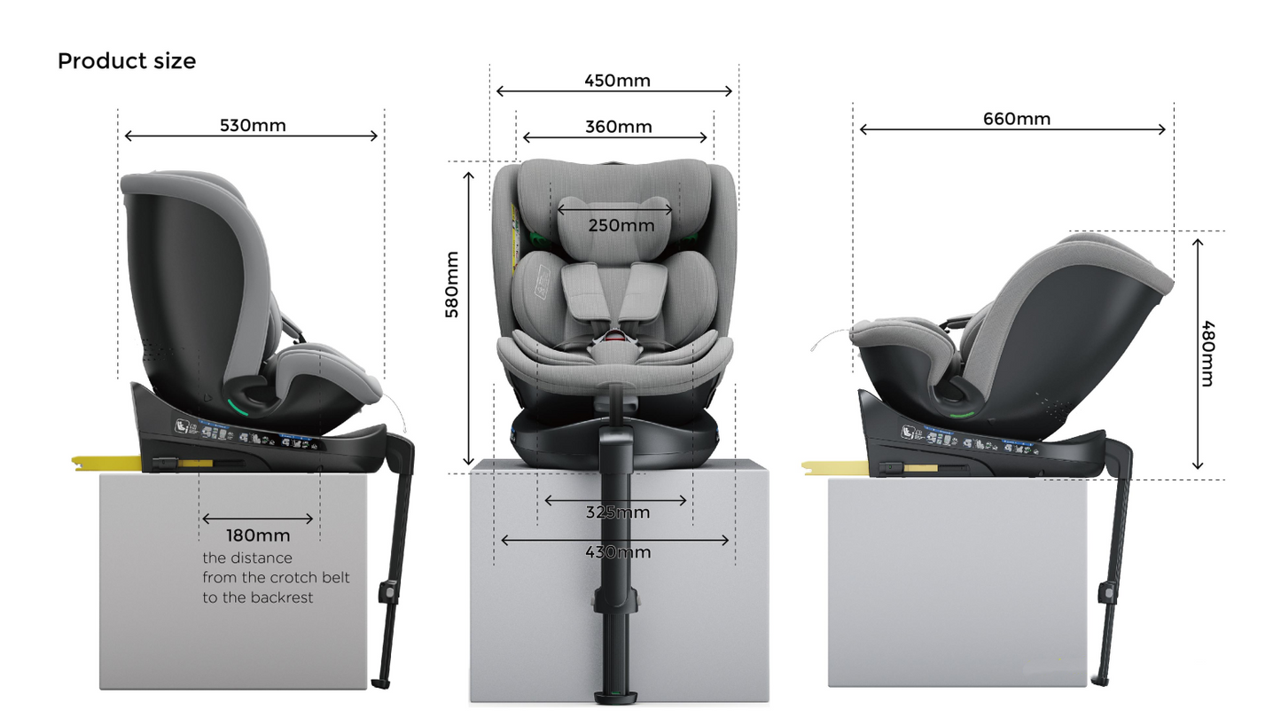 360° Rotating Baby Car Seat – Baby Brightness GuardianMax 2+ Black