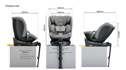 360° Rotating Baby Car Seat – Baby Brightness GuardianMax 2+ Black