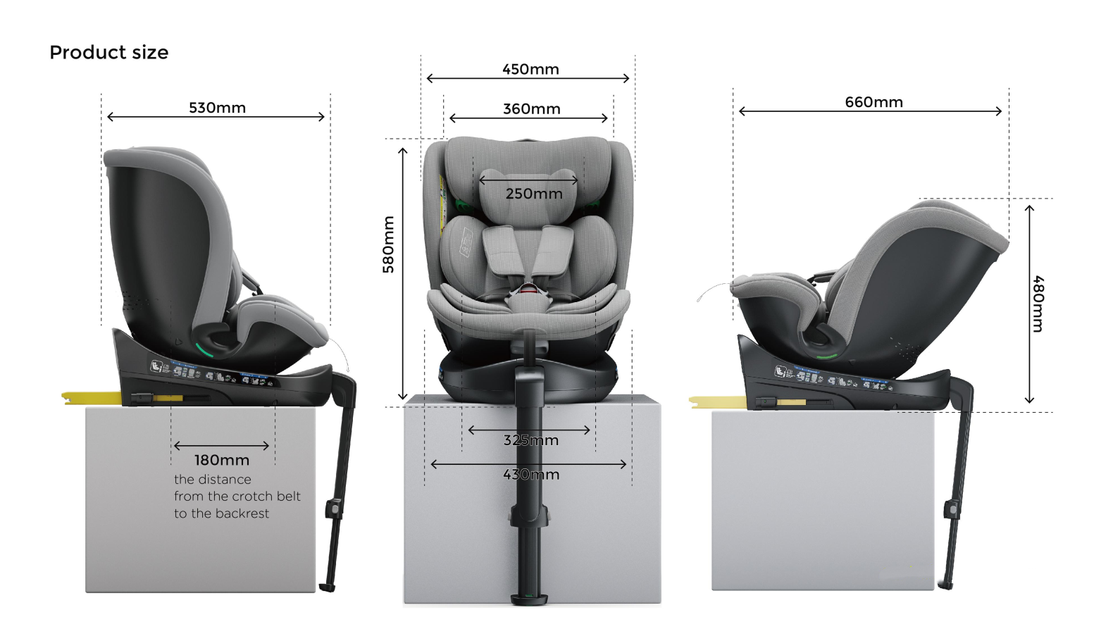 360° Rotating Baby Car Seat – Baby Brightness GuardianMax 2+ Blue - image 10