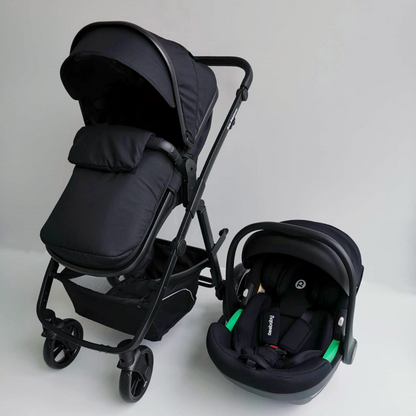 Baby Brightness Palms 3 in 1 travel system, bassinet stroller+infant capsule Black