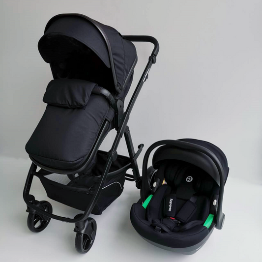 Baby Brightness Palms 3 in 1 travel system, bassinet stroller+infant capsule Black