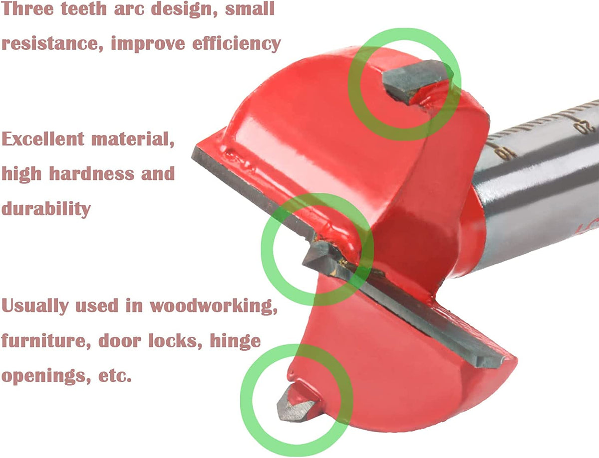 35mm Door Hinge Hole Saw Cutter Concealed Hinge Jig with Forstner Bits Positioner - salelink.co.nz