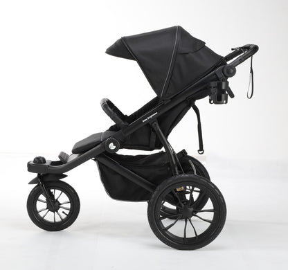 Hill All Terrain Jogging Baby Stroller with Car Seat (Black）