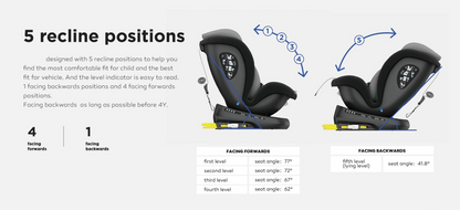 360° Rotating Baby Car Seat – Baby Brightness ShieldMax Plus Grey