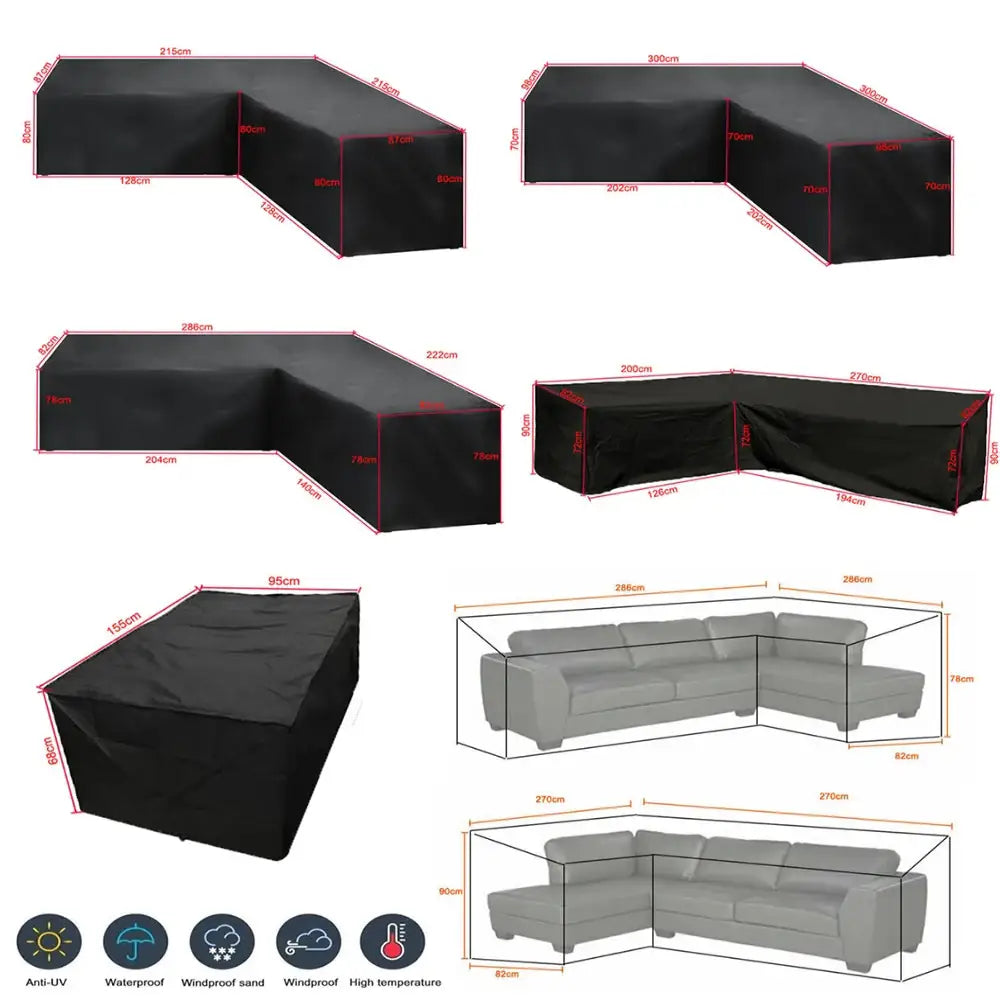 Shape Waterproof Rattan Sofa Cover (available in different sizes)
