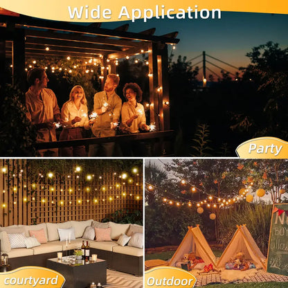 Shatterproof Solar String Lights G40 (Waterproof) with USB & Remote Control