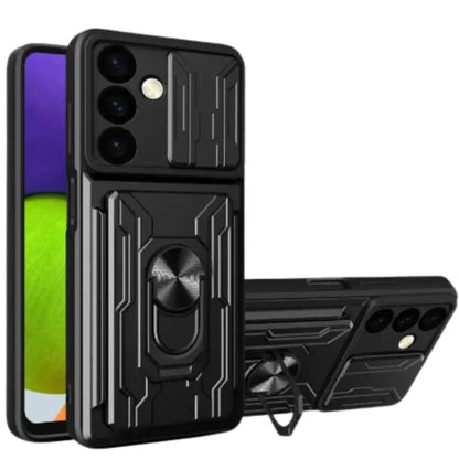 Shockproof Card Slot Case for Samsung Galaxy Note & S Series (Black)