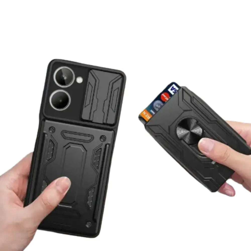 Shockproof Card Slot Case for Samsung Galaxy Note & S Series (Black)