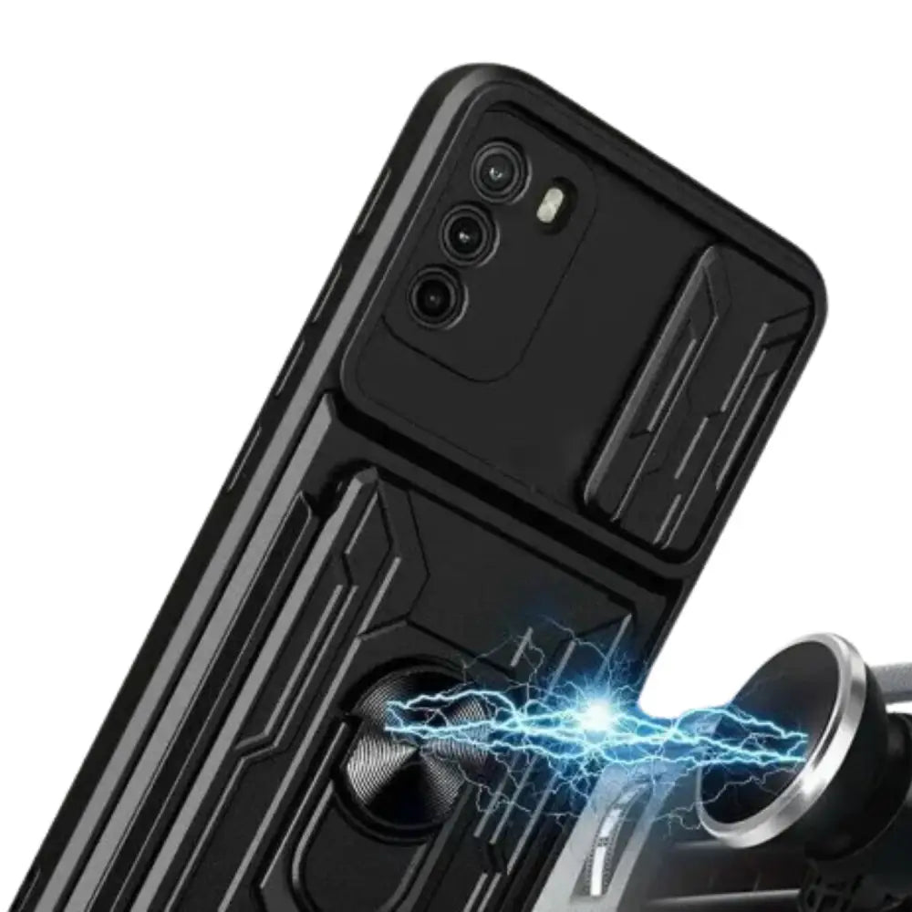 Shockproof Card Slot Case for Samsung Galaxy Note & S Series (Black)