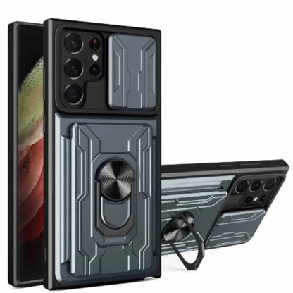 Shockproof Card Slot Case for Samsung Galaxy Note & S Series (Gray)