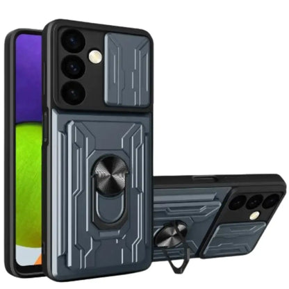 Shockproof Card Slot Case for Samsung Galaxy Note & S Series (Gray)