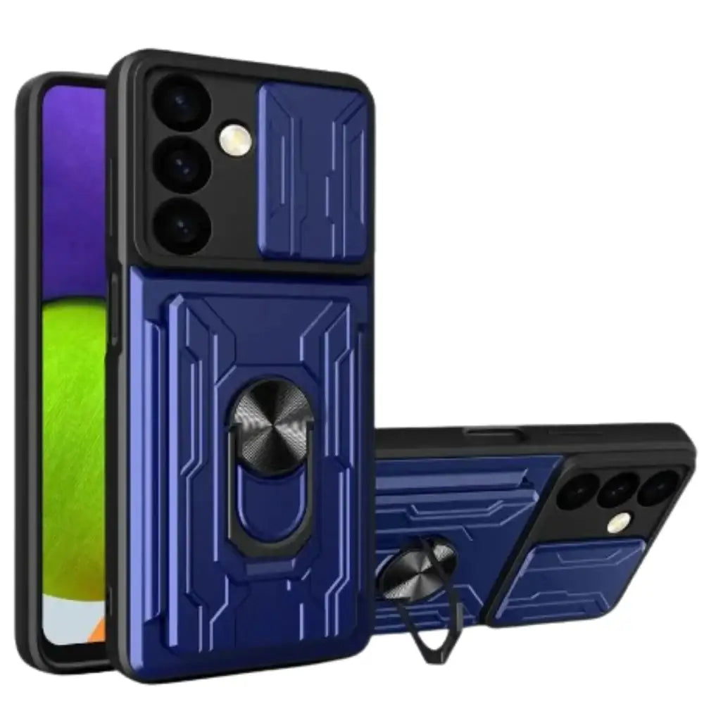 Shockproof Card Slot Case for Samsung Galaxy Note & S Series (Navy)