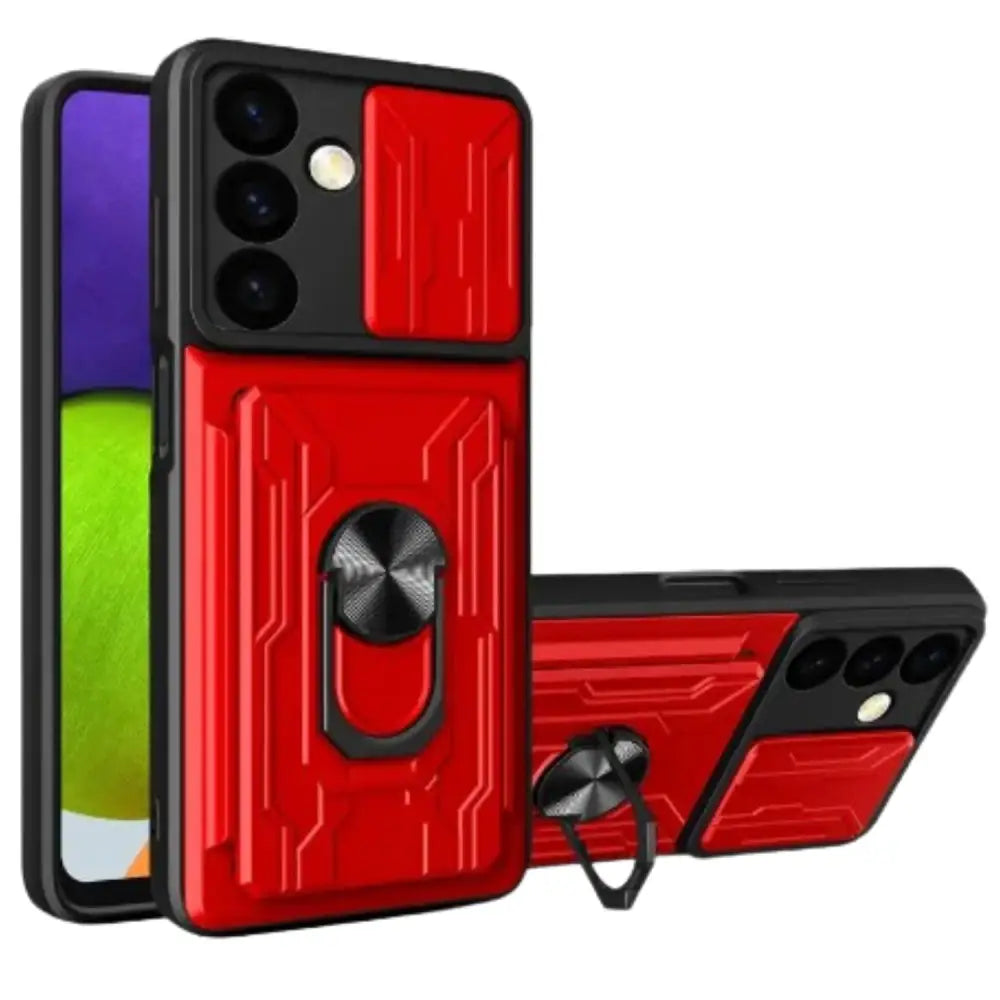 Shockproof Card Slot Case for Samsung Galaxy Note & S Series (Red)