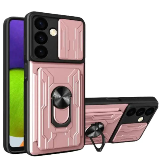 Shockproof Card Slot Case for Samsung Galaxy Note & S Series (Rose Gold)