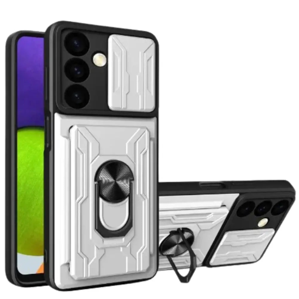 Shockproof Card Slot Case for Samsung Galaxy Note & S Series (White)