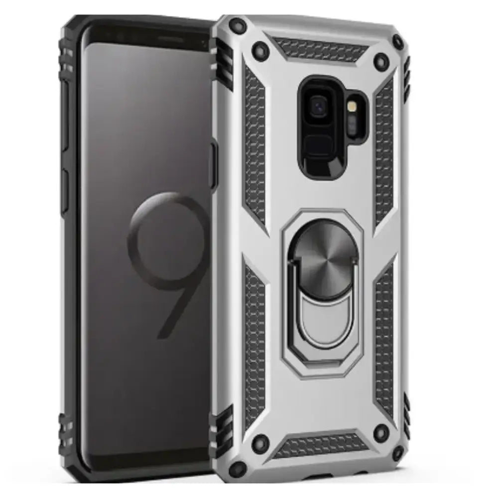 Shockproof Ring Holder Case for Samsung Galaxy Series (Silver)