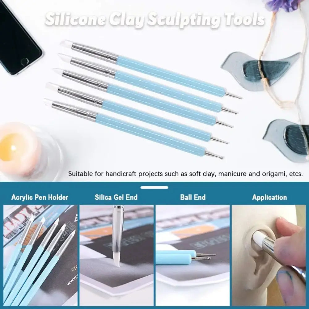 Silicone Clay Sculpting Tool Set (5pcs)