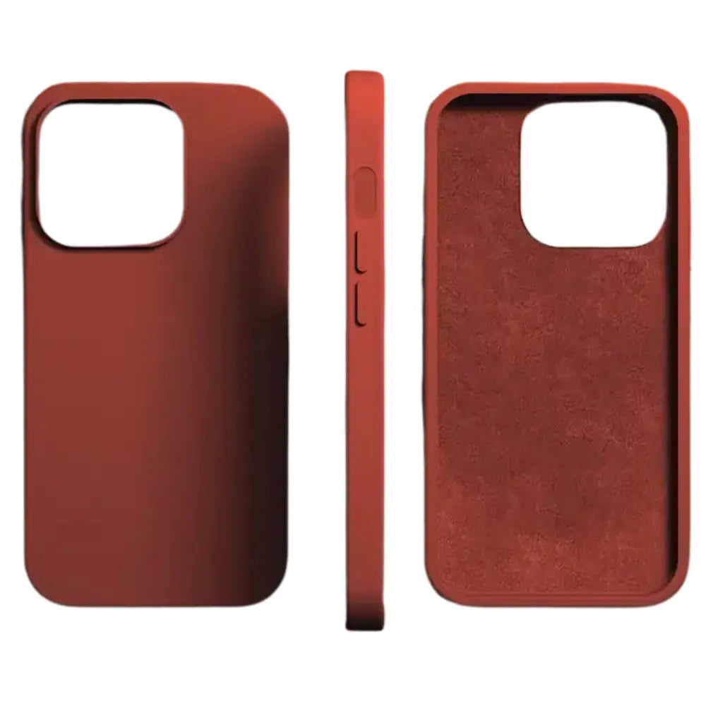 Silicone iPhone Case (iPhone 6 to iPhone 15 Series) - Available in light blue, red & black