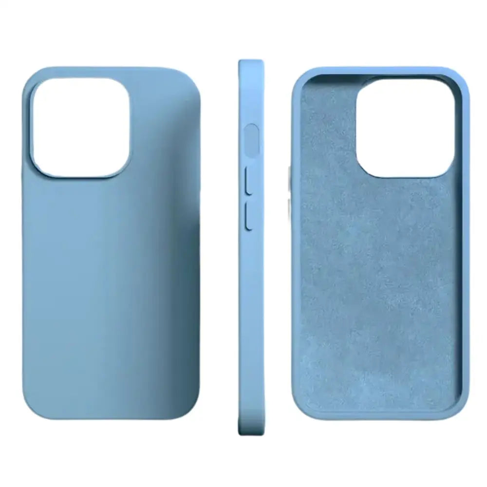 Silicone iPhone Case (iPhone 6 to iPhone 15 Series) - Available in light blue, red & black