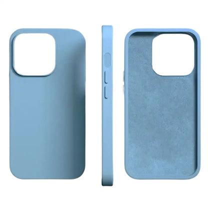 Silicone iPhone Case (iPhone 6 to iPhone 15 Series) - Available in light blue, red & black