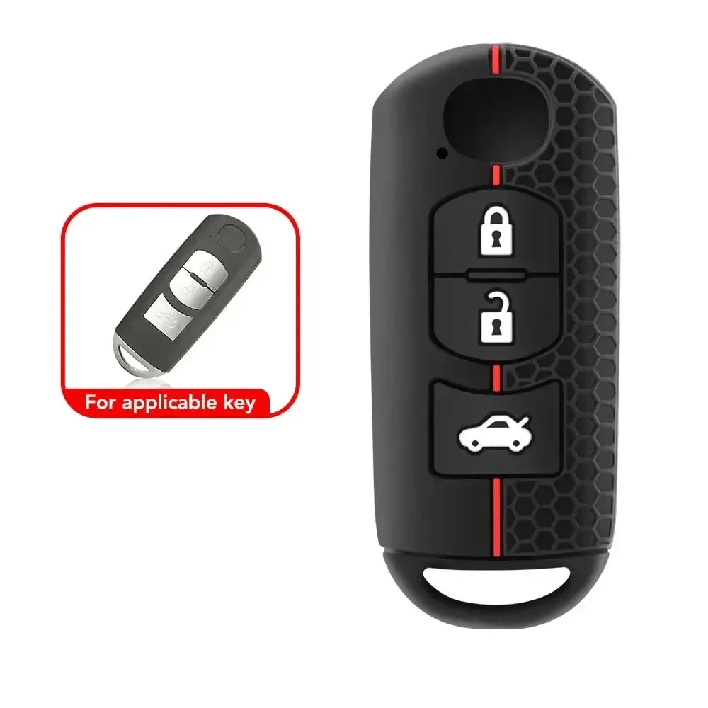 Silicone Remote Key Cover for Mazda CX-3, CX-5, CX-7, CX-9, Mazda2, Mazda3, Mazda5 & Mazda6 (2018–2021)