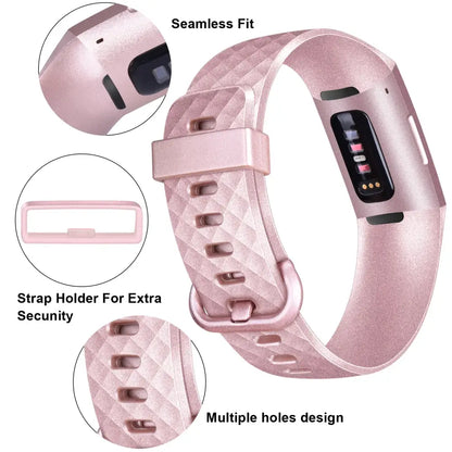 Silicone Replacement Band for Fitbit Charge 3/3SE/4 (available in 2 sizes & 14 colours)