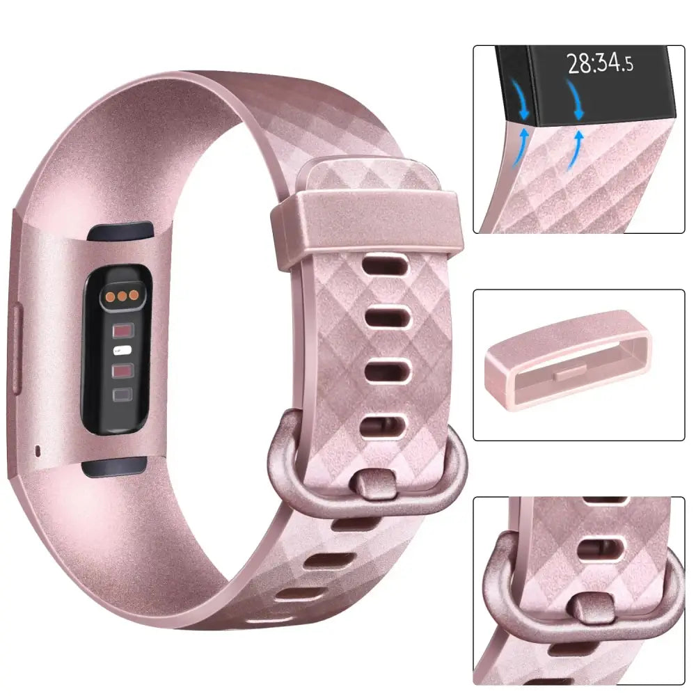 Silicone Replacement Band for Fitbit Charge 3/3SE/4 (available in 2 sizes & 14 colours)