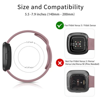 Silicone Watch Band for Fitbit Versa 2 (available in 17 colours)