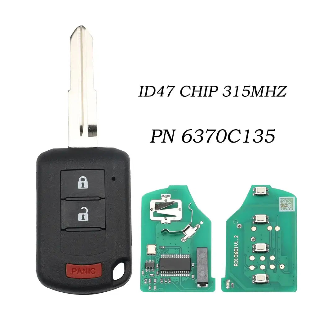 315MHz ID46 Remote Head Car Key for Mitsubishi Lancer (2016–2017) 2+1/3+1 Button