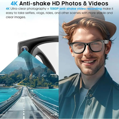 Smart AI Camera Glasses – 8MP HD, Photo/Video, Waterproof (5 types available)
