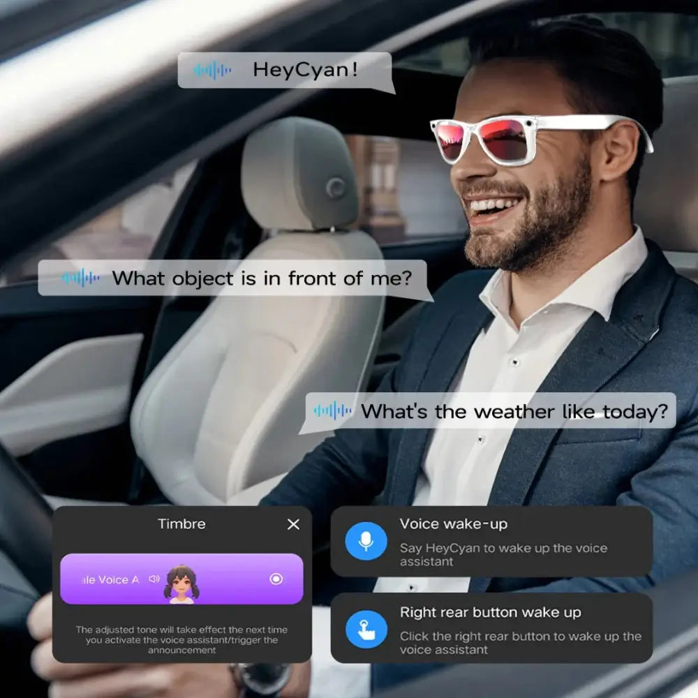 Smart AI Camera Glasses – 8MP HD, Photo/Video, Waterproof (5 types available)