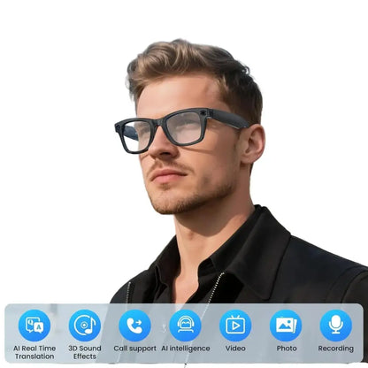 Smart AI Camera Glasses – 8MP HD, Photo/Video, Waterproof (5 types available)