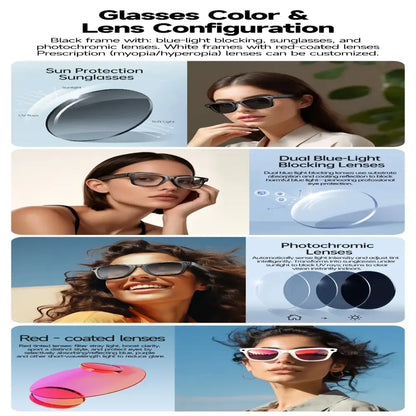 Smart AI Camera Glasses – 8MP HD, Photo/Video, Waterproof (5 types available)
