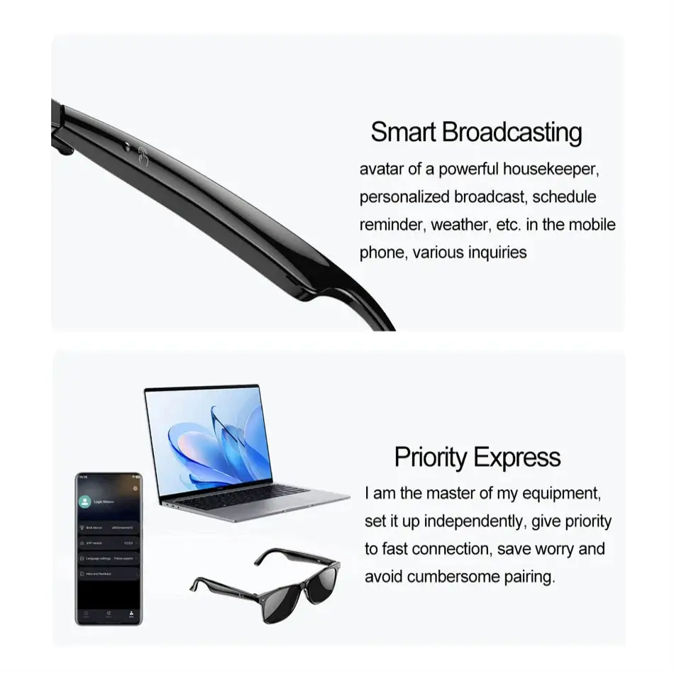 Smart AI Glasses – Bluetooth, Translation, Music & Calling (different models available)