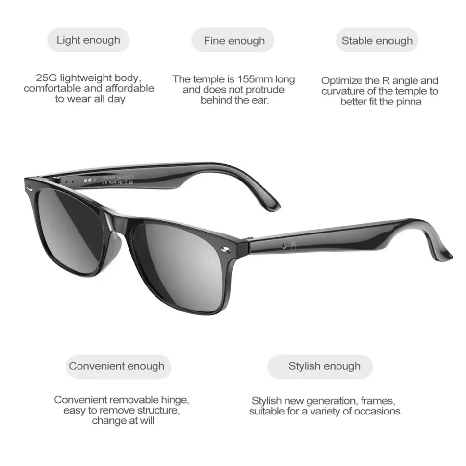 Smart AI Glasses – Bluetooth, Translation, Music & Calling (different models available)