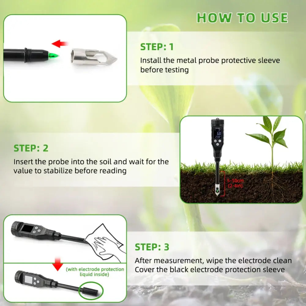 Smart Bluetooth Soil pH Meter 0–14 for Plants & Hydroponics