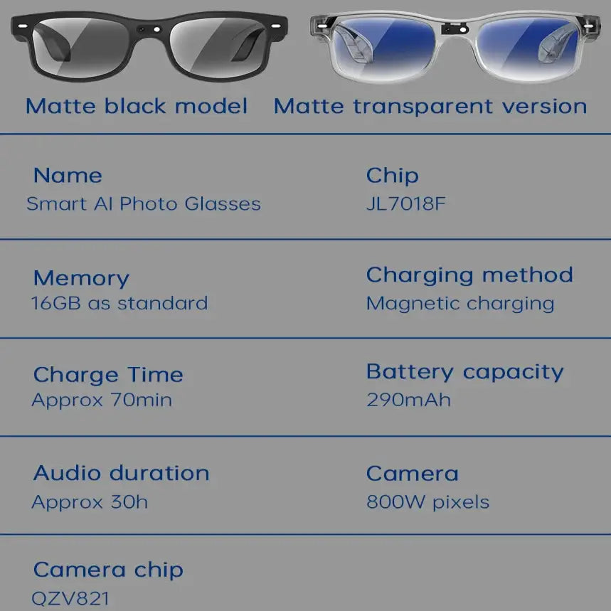 Smart Cycling Glasses – 8MP Camera, Bluetooth Calling, Translation