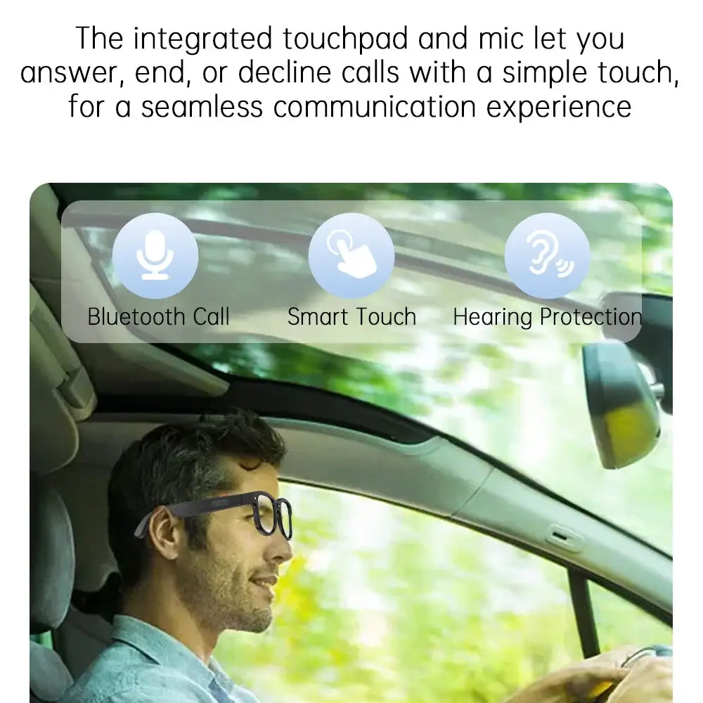 Smart Cycling Glasses – 8MP Camera, Bluetooth Calling, Translation